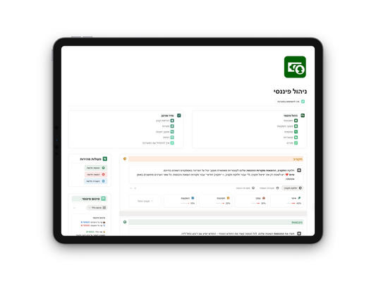 מערכת ניהול פיננסי Pashut Notion